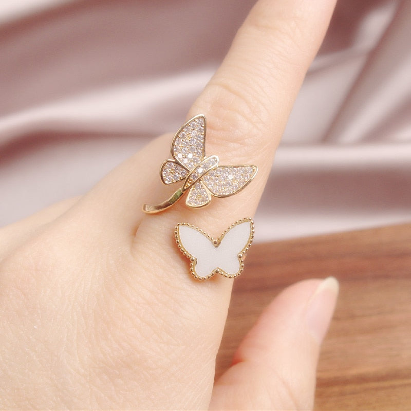 Jade's Delicate Butterfly Ring