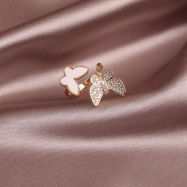 Jade's Delicate Butterfly Ring