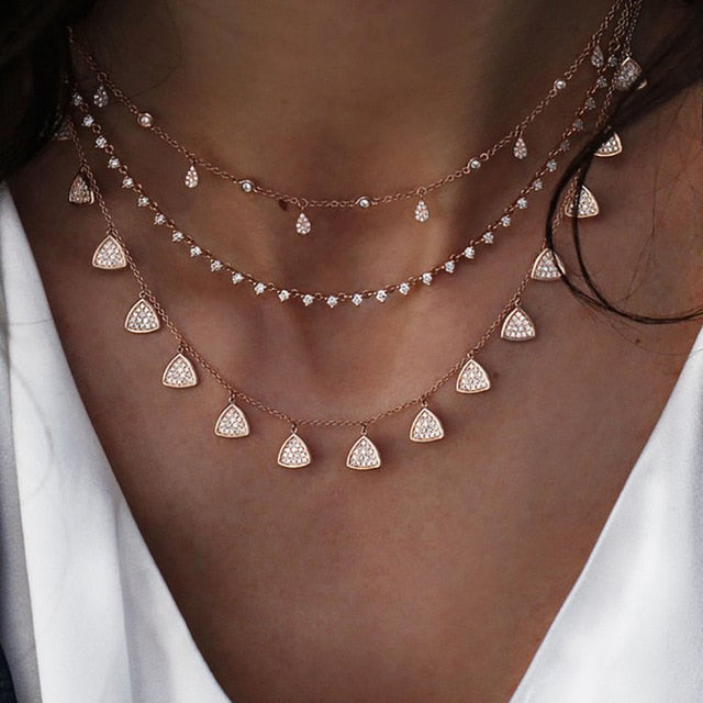 Melissa's Crystal Layered Necklace Set