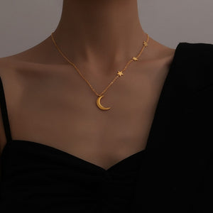 Nora's Crescent Moon & Stars Necklace