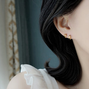 Journee's Sterling Silver Flower Earrings