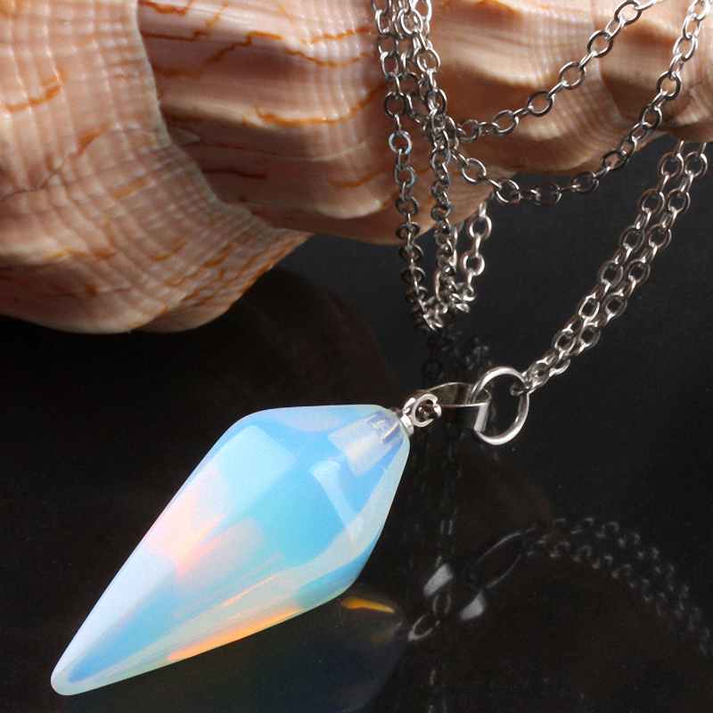 Candela's Faceted Crystal Opal Pendulum