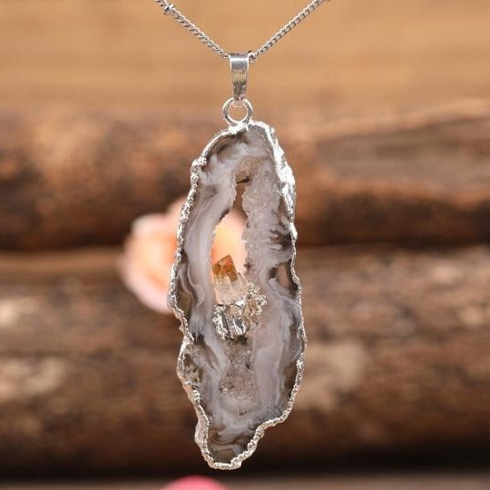 Mariah's Geode Stone Necklace