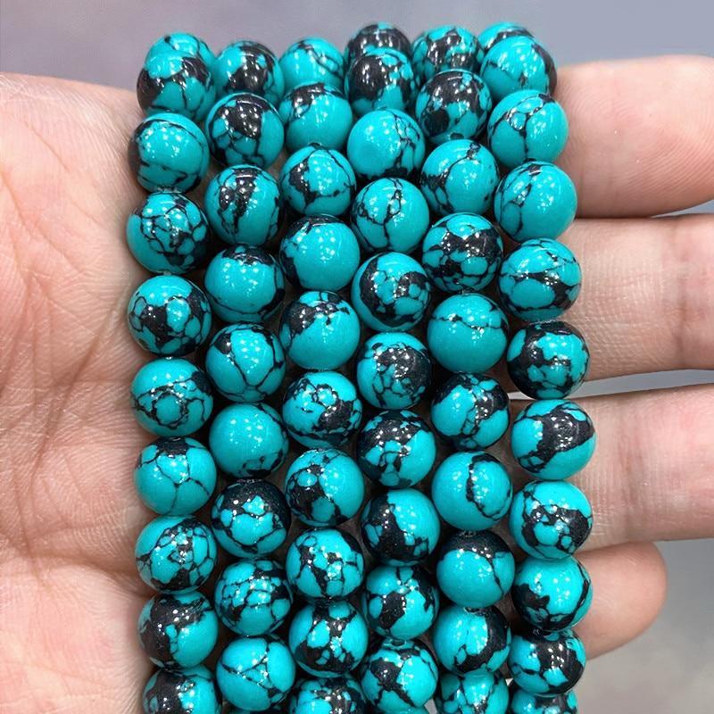Leanna's Stripe Turquoise Beads
