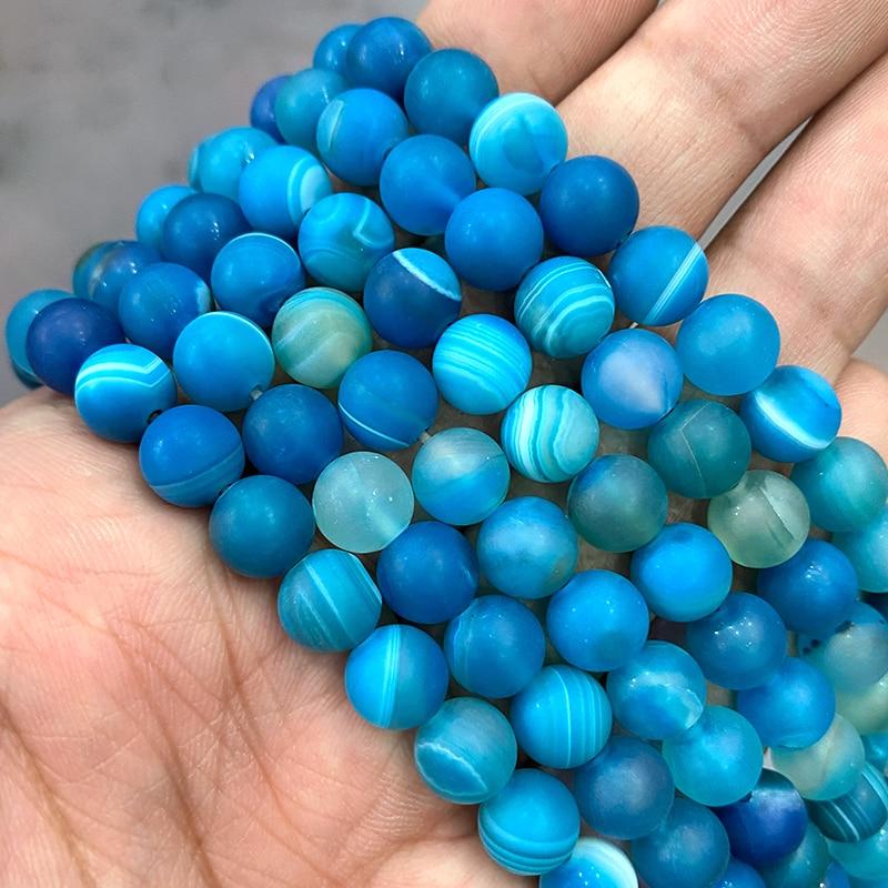 Ariel's Sapphire Stripe Agates Beads