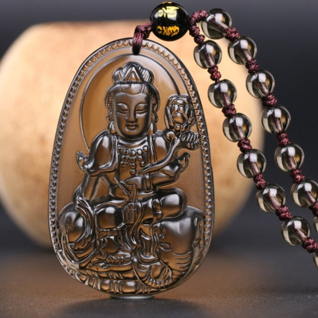 Aitana's Obsidian Buddha Necklace