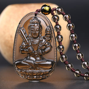 Aitana's Obsidian Buddha Necklace