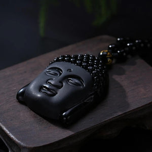 Amari's Obsidian Buddha Necklace