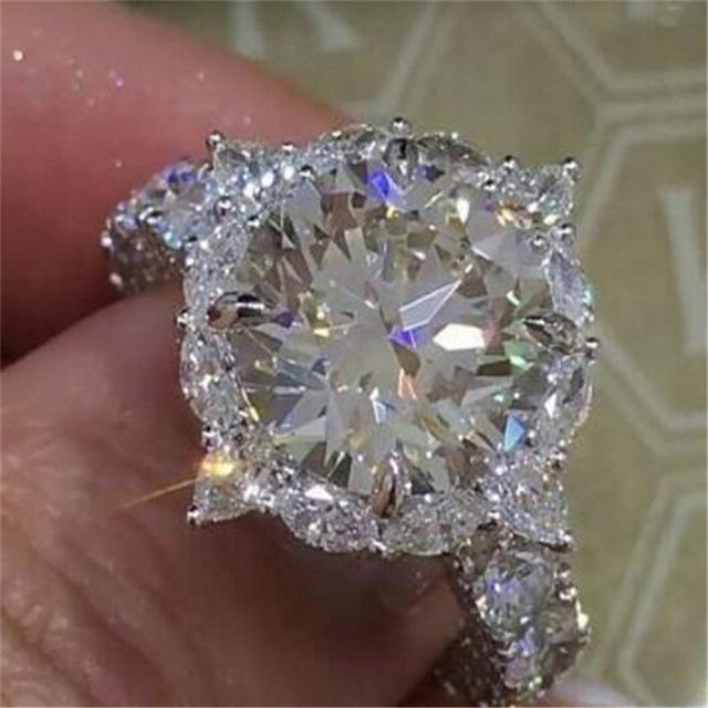 Cubic Zircon Round Crystal Ring